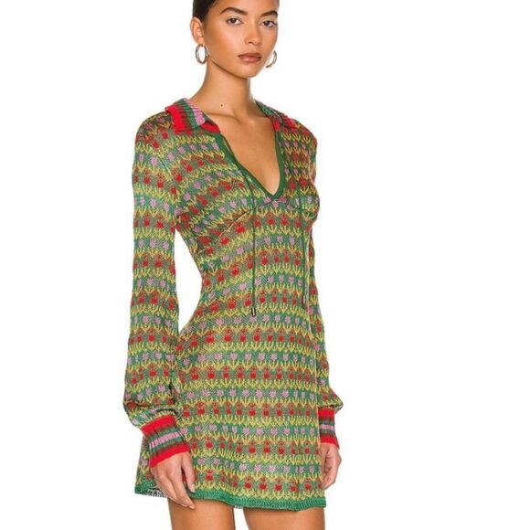 Free People X REVOLVE Milano Mini Dress Green
Red Knit Long Sleeve M - Picture 1 of 11